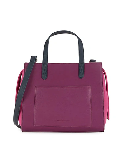 Shop French Connection Barton Faux Leather Satchel In Berry Blush