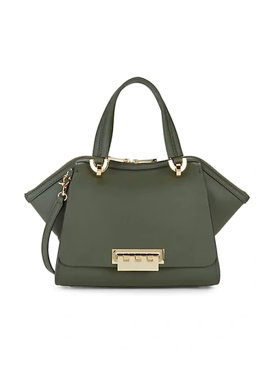 Shop Zac Zac Posen Small Eartha Leather Satchel In Dark Green