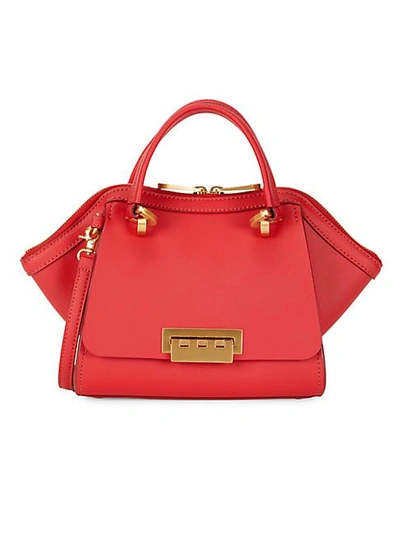 Shop Zac Zac Posen Small Eartha Leather Double Handle Bag In Bright Red