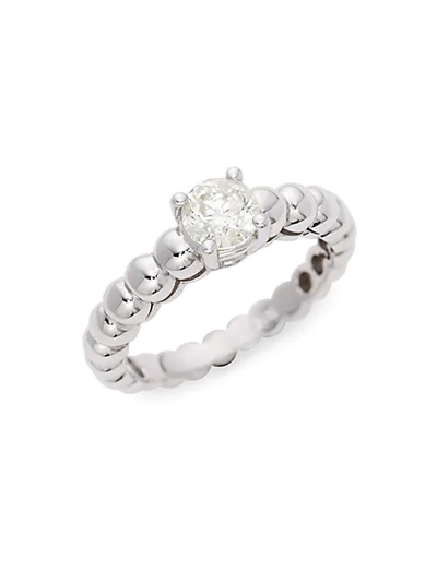 Shop Saks Fifth Avenue 14k White Gold & Diamond Beaded Ring