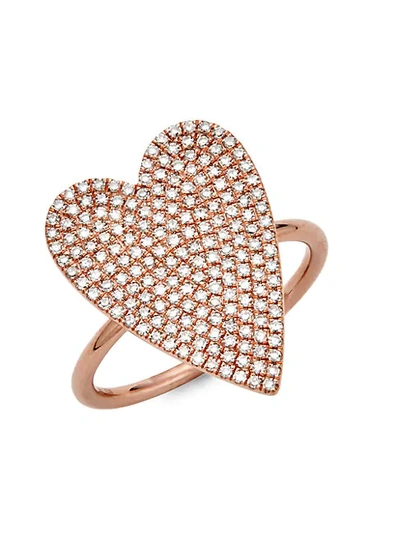 Shop Saks Fifth Avenue 14k Rose Gold & Diamond Heart Ring