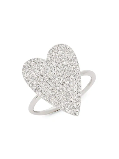 Shop Saks Fifth Avenue 14k White Gold & Diamond Heart Ring