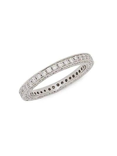 Shop Nephora 14k White Gold Diamond Three-sided Ring