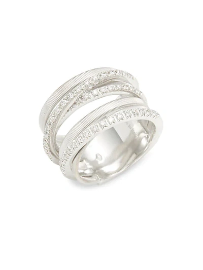 Shop Marco Bicego 18k White Gold & Diamond Multi-row Ring