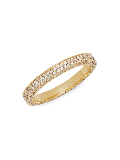 Shop Nephora 14k Yellow Gold & Diamond Band Ring