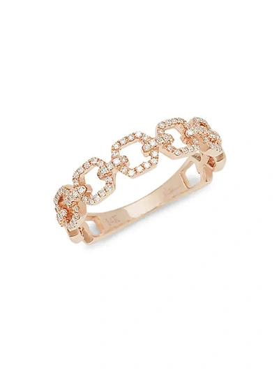 Shop Saks Fifth Avenue 14k Rose Gold & Diamond Ring