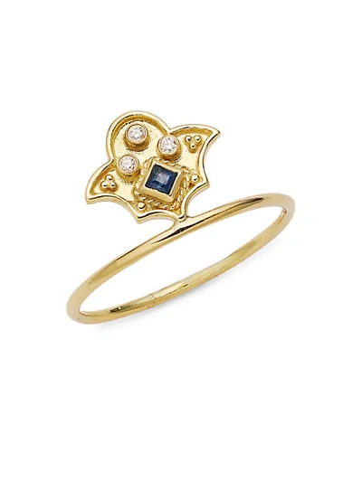 Shop Legend Amrapali Heritage 18k Yellow Gold Sapphire & Diamond Ring