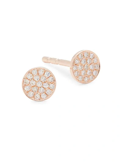 Shop Saks Fifth Avenue 14k Rose Gold & Diamond Stud Earrings