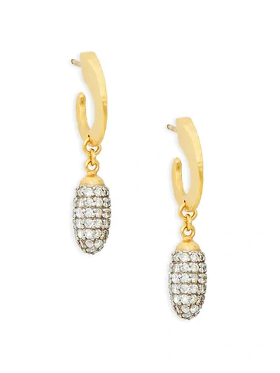 Shop Gurhan 24k Diamond Half Hoop Dangle Drop Earrings