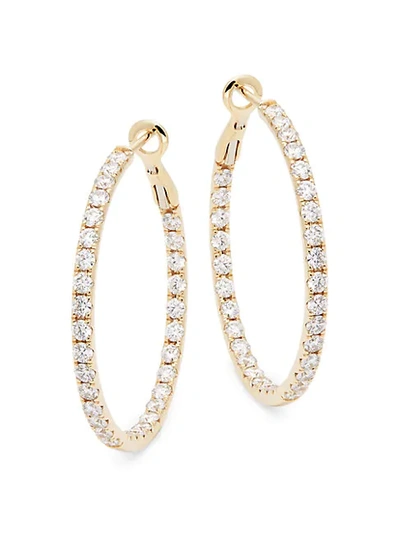 Shop Nephora 14k Gold Diamond Hoop Earrings