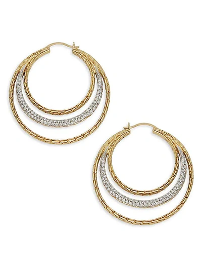 Shop John Hardy 18k Gold & Diamond Chain Drop Earrings