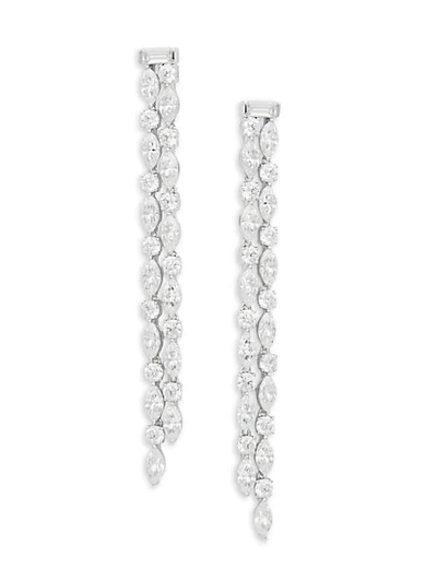 Shop Adriana Orsini Silvertone & Crystal Double Linear Earrings