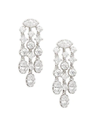 Shop Adriana Orsini Silvertone & Crystal Chandelier Earrings