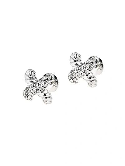 Shop Saks Fifth Avenue 18k White Gold & Diamond Seashell Earrings