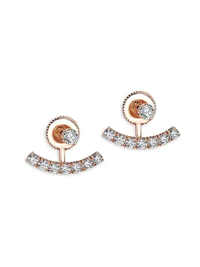 Shop Saks Fifth Avenue 14k Rose Gold & White Diamond Crawler Earrings