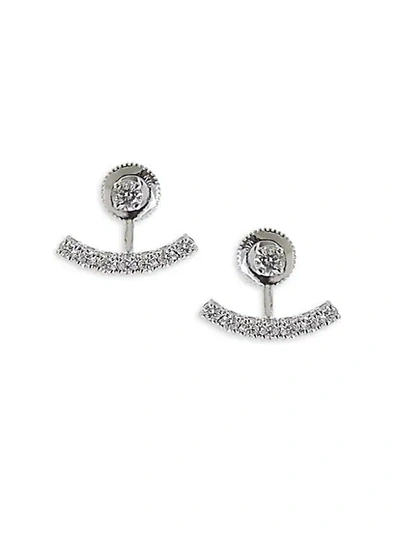 Shop Saks Fifth Avenue 14k White Gold & Diamond Crawler & Stud Earrings