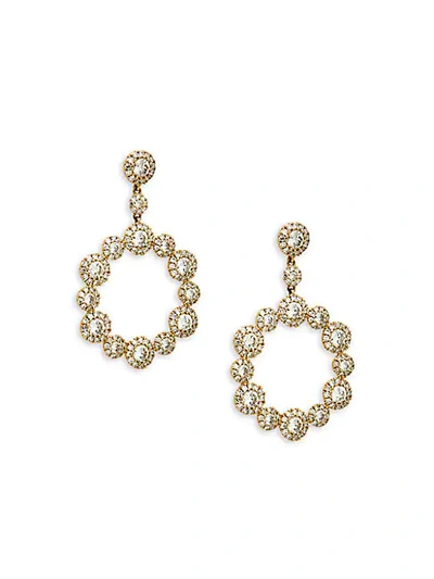 Shop Saks Fifth Avenue 14k Gold & Diamond Halo Drop Earrings