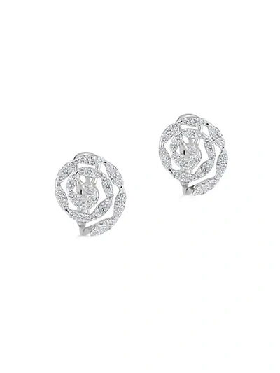 Shop Saks Fifth Avenue 14k White Gold & Diamond Spiral Earrings