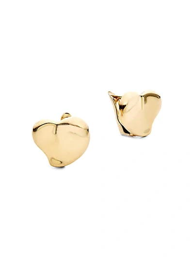 Shop Saks Fifth Avenue Heart 14k Yellow Gold Stud Earrings