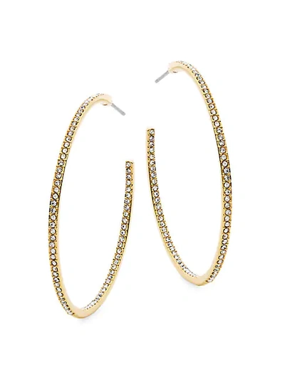 Shop Adriana Orsini Goldtone & Crystal Hoop Earrings