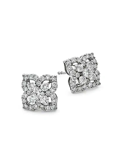 Shop Saks Fifth Avenue 14k White Gold & Diamond Flower Stud Earrings