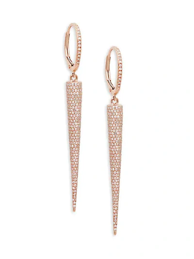 Shop Saks Fifth Avenue 14k Rose Gold & Diamond Drop Earrings