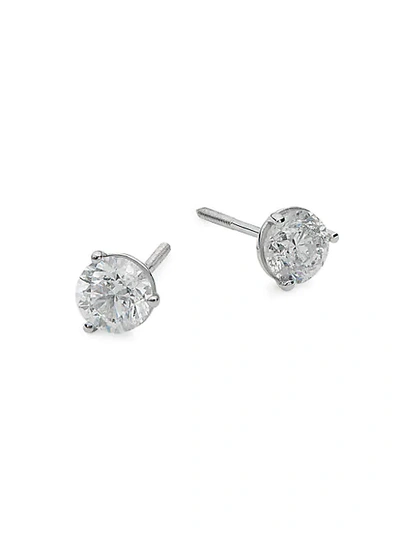 Shop Saks Fifth Avenue 14k White Gold Diamond Stud Earrings