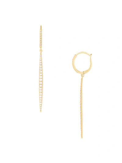 Shop Saks Fifth Avenue 14k Yellow Gold Diamond Dagger Dangle-drop Earrings