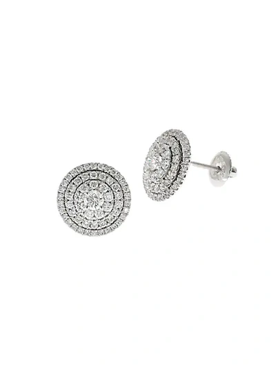Shop Saks Fifth Avenue 14k White Gold & White Diamond Stud Earrings