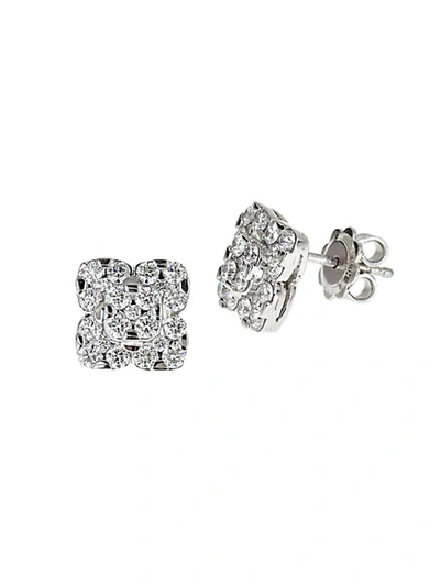 Shop Saks Fifth Avenue 14k White Gold & White Diamond Stud Earrings