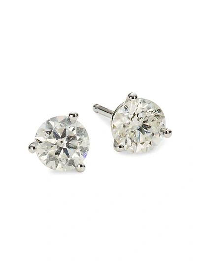Shop Saks Fifth Avenue 14k White Gold Diamond Stud Earrings