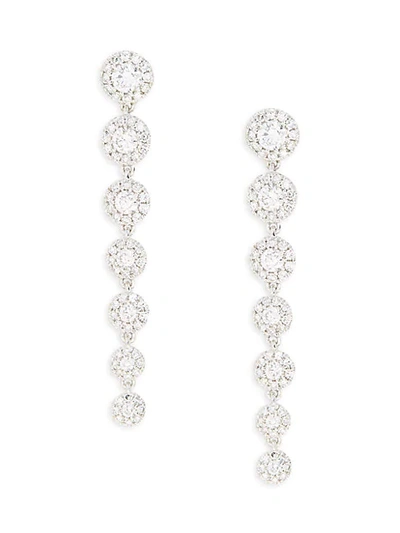 Shop Saks Fifth Avenue 14k White Gold & Diamond Graduated Drop Earrings