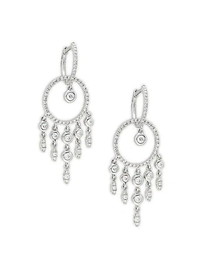 Shop Saks Fifth Avenue 14k White Gold & Diamond Chandelier Earrings