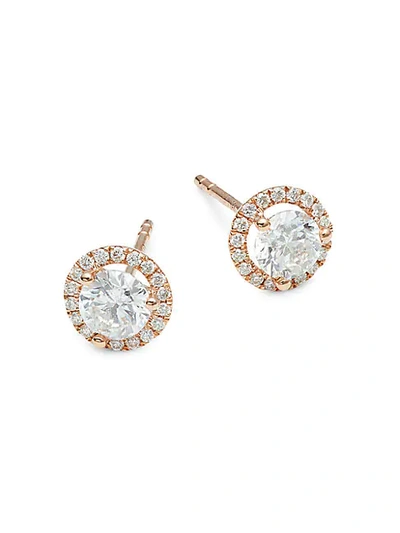 Shop Saks Fifth Avenue 14k Rose Gold & Diamond Stud Earrings