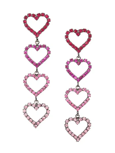 Shop Elizabeth Cole Color Of My Love Mila Swarovski Crystal & Austrian Crystal Heart Shape Drop Earrings
