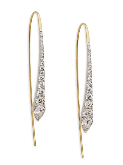 Shop Adriana Orsini Goldplated & Rhodium-plated Sterling Silver & Crystal Threaded Drop Earrings
