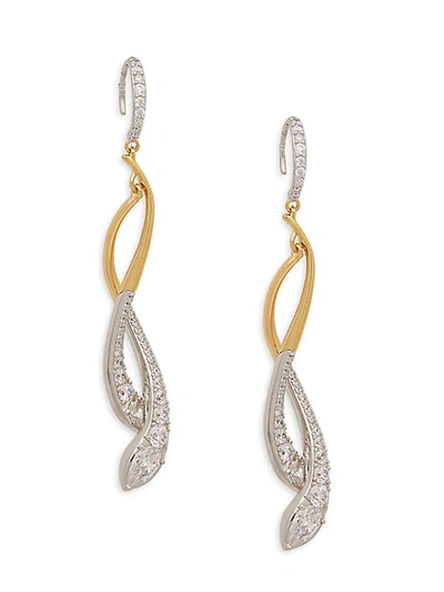 Shop Adriana Orsini Rhodium-plated & Goldplated Sterling Silver & Crystal Drop Earrings