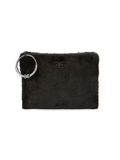 Shop Sam Edelman Mavis Faux Fur Clutch In Black