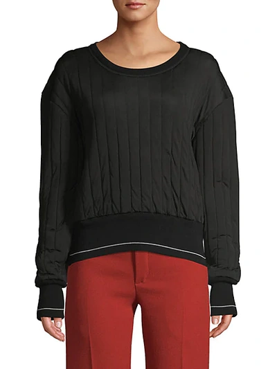 Shop Chloé Ribbed Wool-blend Sweater In Black