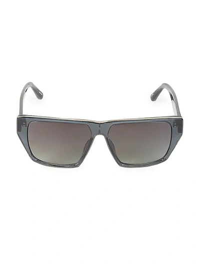 Shop Linda Farrow Luxe 60mm Flat Top Rectangular Sunglasses