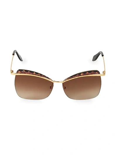 Shop Alexander Mcqueen Tortoise 60mm Cat Eye Sunglasses