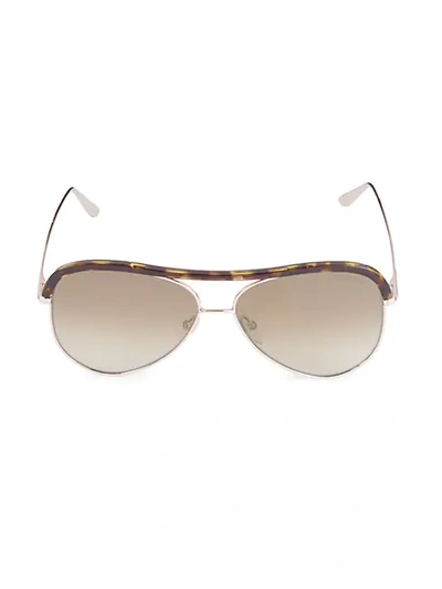 Shop Tom Ford 60mm Aviator Sunglasses In Brown Multi