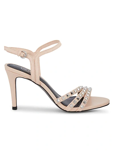 Shop Ash Studded Leather Strappy Pumps In Beige