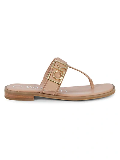 Shop Calvin Klein Tamura Leather Sandals