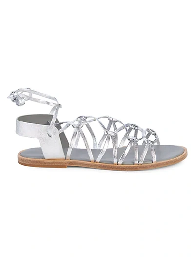 Shop Vince Palmera Lace-up Sandals In Silver