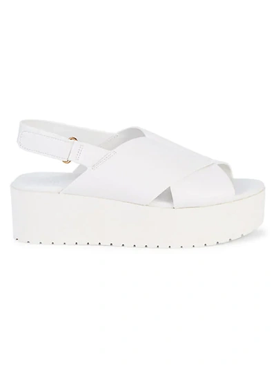 Shop Vince Jenaya-b Flatform Slingback Sandals In White