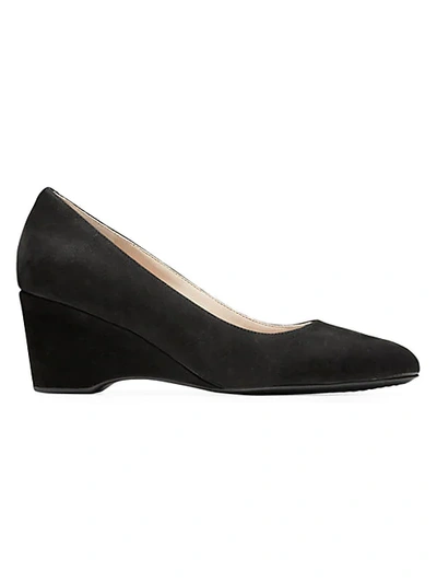 Shop Cole Haan The Go-to Suede Wedge Pumps In Black