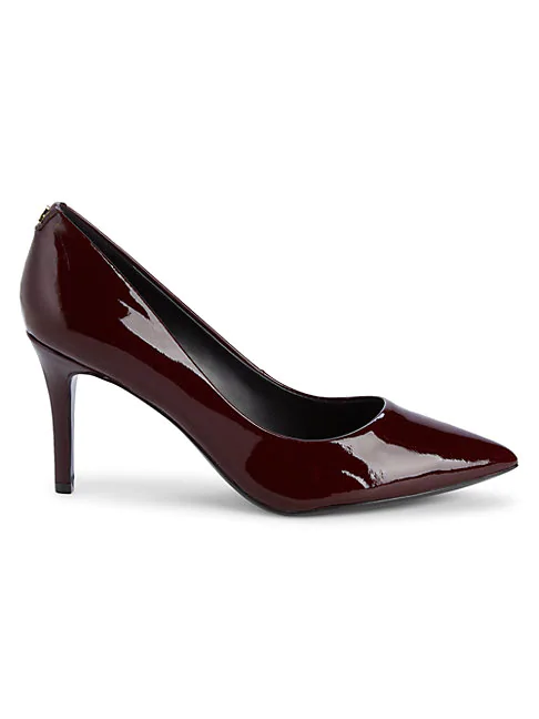 wine patent leather pumps