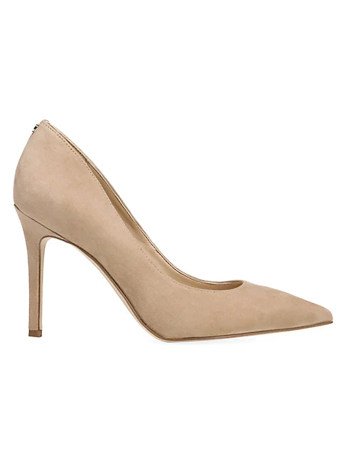 pointed suede heels