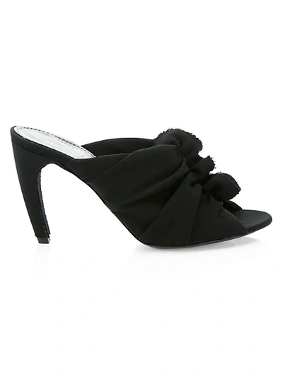 Shop Proenza Schouler Frayed Crepe Mule Sandal In Nero